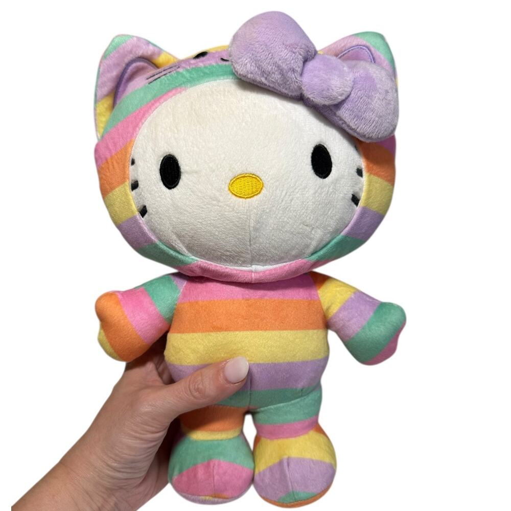 Hello Kitty Gund Plush Rainbow Outfit 9.5" Sanrio Pride Cute Stuffed Toy